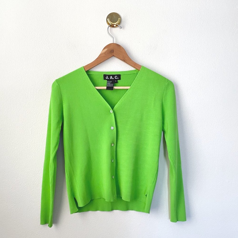 Lime Green Cardigan - Picture 6 of 8